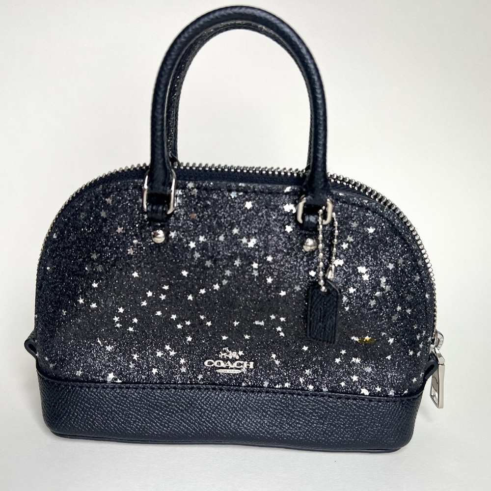 COACH Micro Mini Sierra F22891 2-Way Bag with Black Glitter